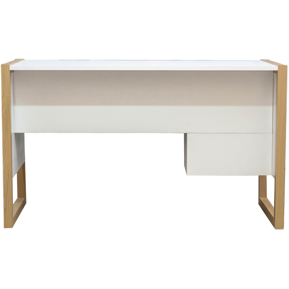 TTAP Alcarno White and Oak Effect 3 Drawer Office Computer Desk Image 4