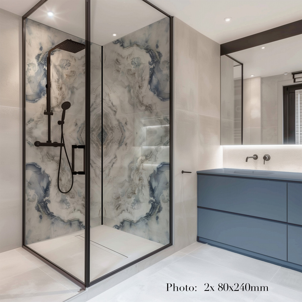 Splashbax Premium Artisan Persian Azul Acrylic Bathroom Wall Panel 2400 x 900mm Image 7