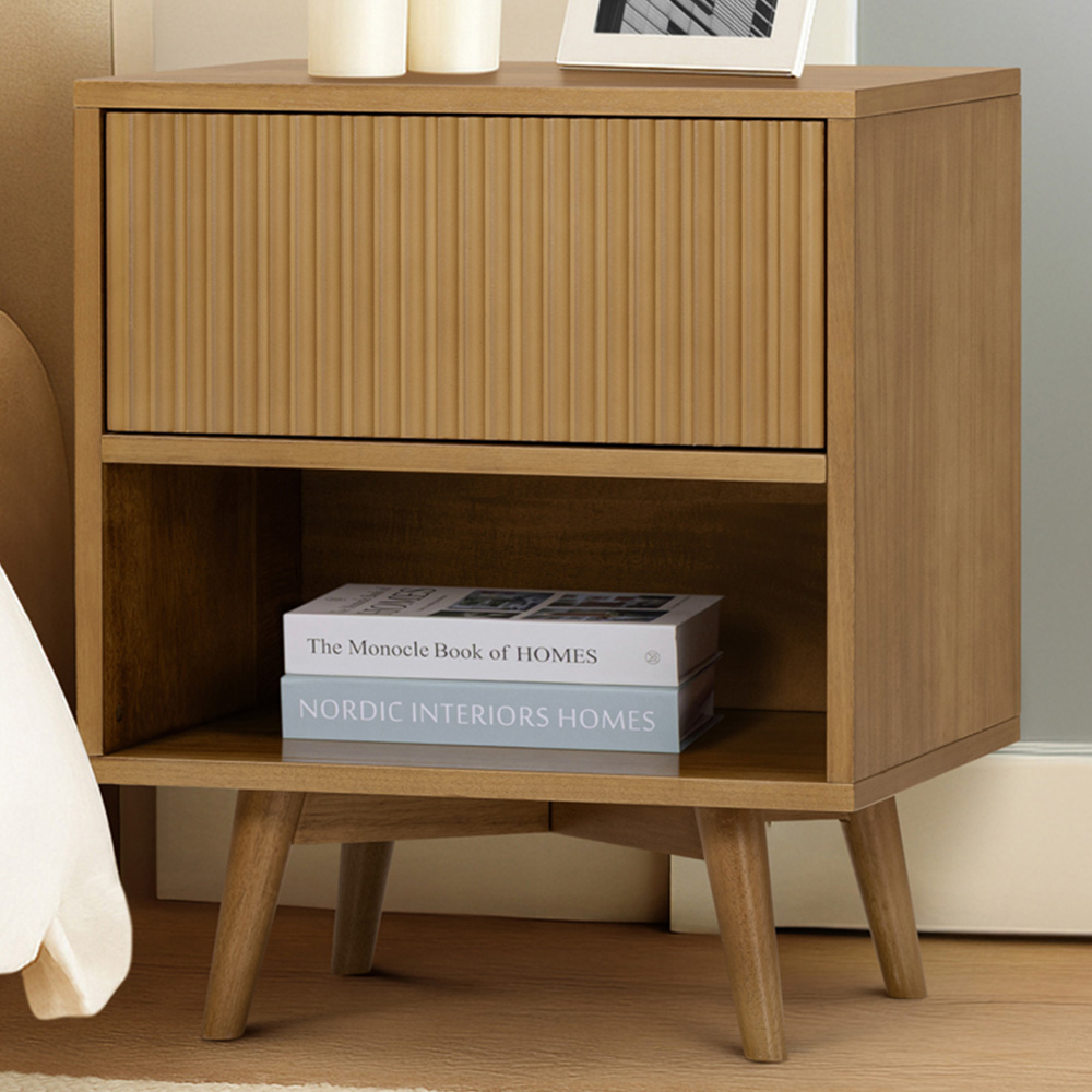 Teamson Home Tremolo Single Drawer Single Shelf Natural Nightstand Image 1