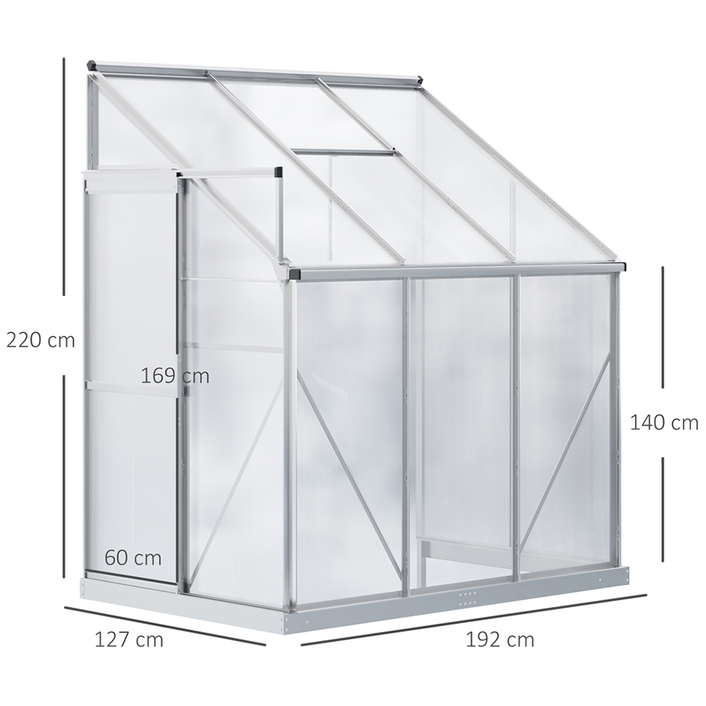 Outsunny Clear Heavy Duty Aluminium 4.1 x 6.3ft Walk In Greenhouse Image 7