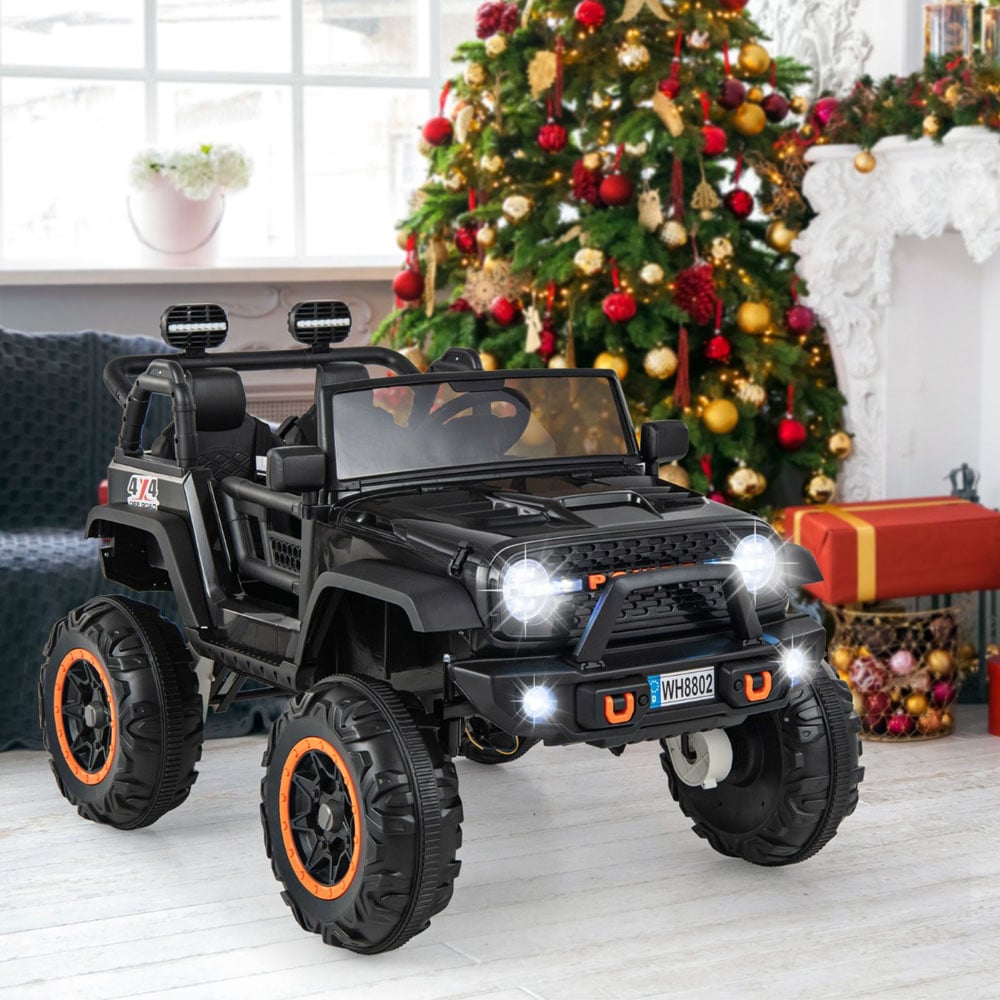 Costway 2 Seater Black Ride On Car with Remote Control and Horn Image 4