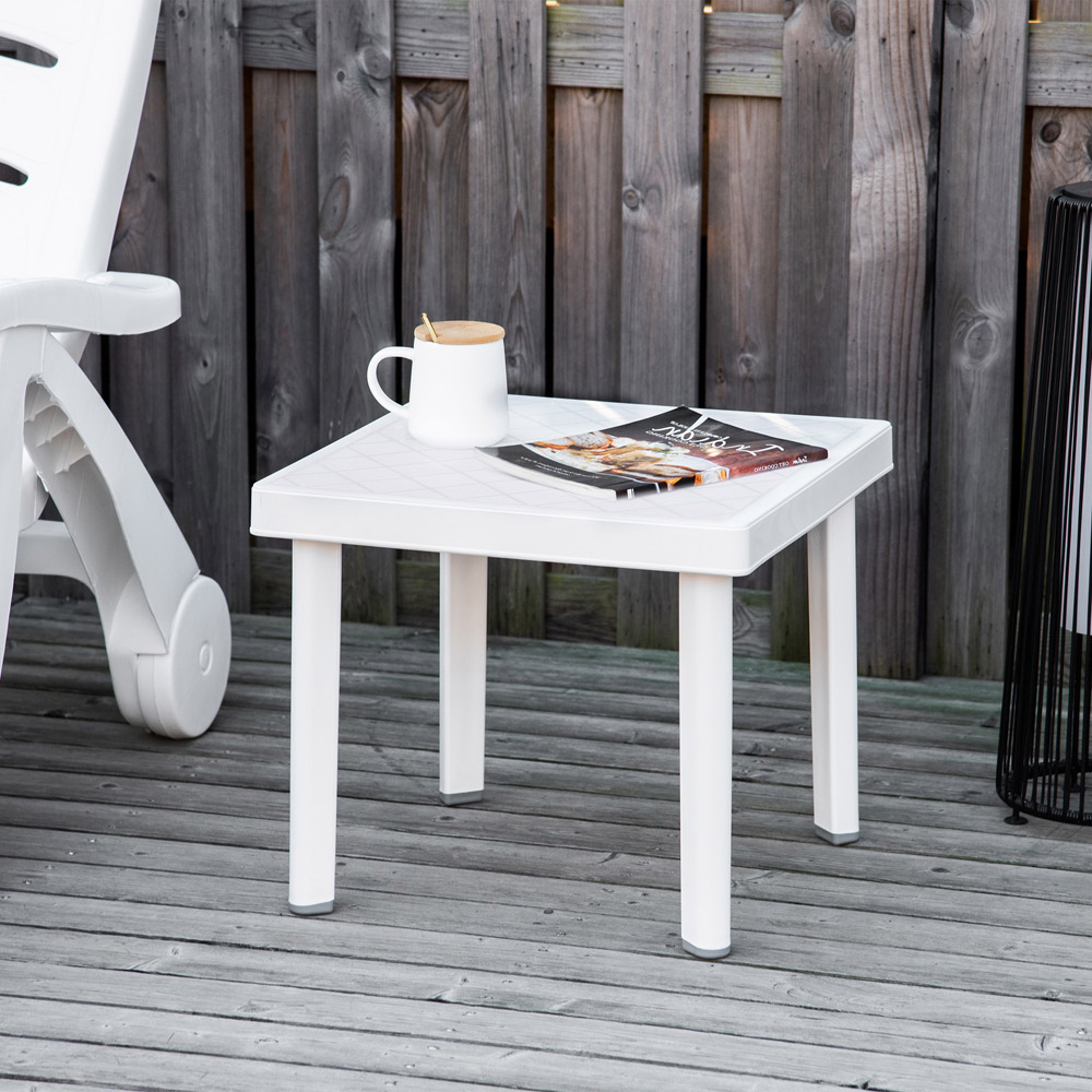 Outsunny White Square Side Table Image 7