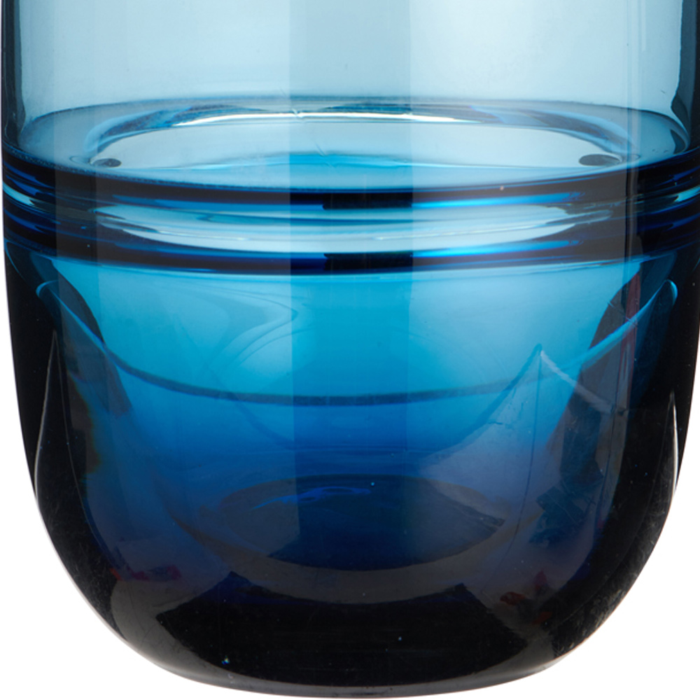 Wilko Tall Blue Swirl Glass Vase Wilko