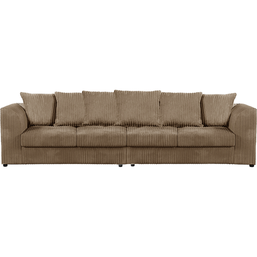 Luxor 4 Seater Coffee Jumbo Cord Scatter Back Sofa Image 2
