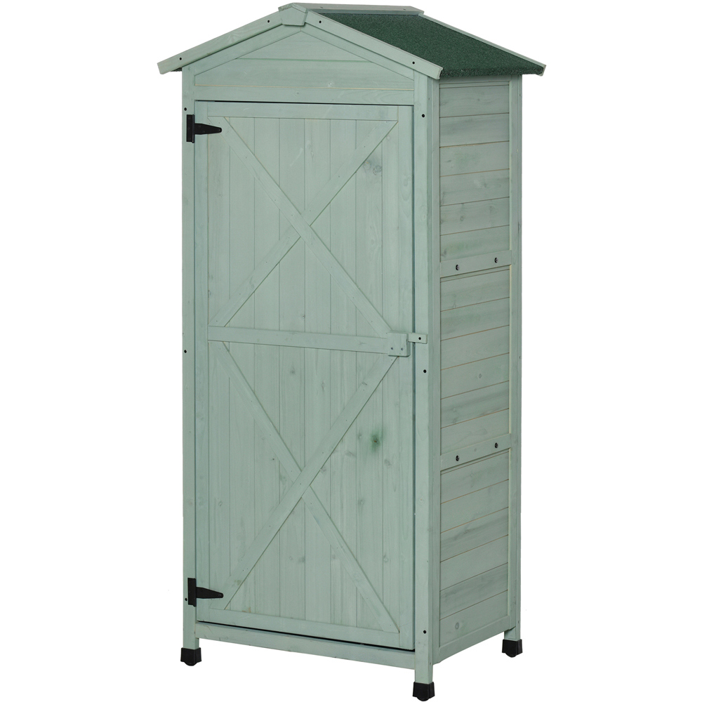 Outsunny 2.4 x 1.8ft Green Tool Shed Image 1