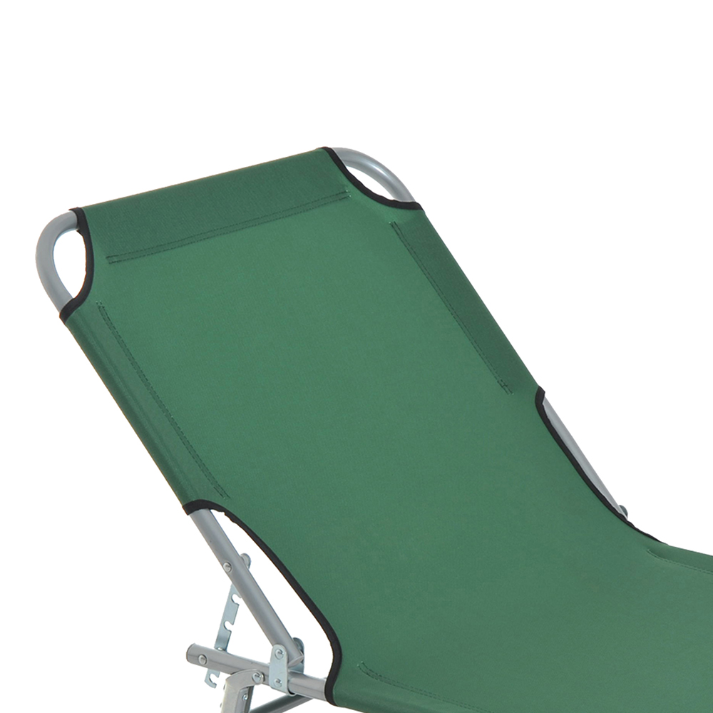 Outsunny Green Folding Sun Lounger Image 4