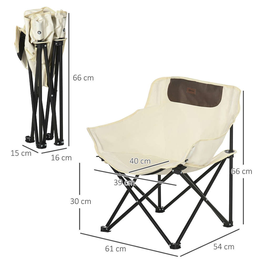 Outsunny White Light Folding Camping Chair Image 7