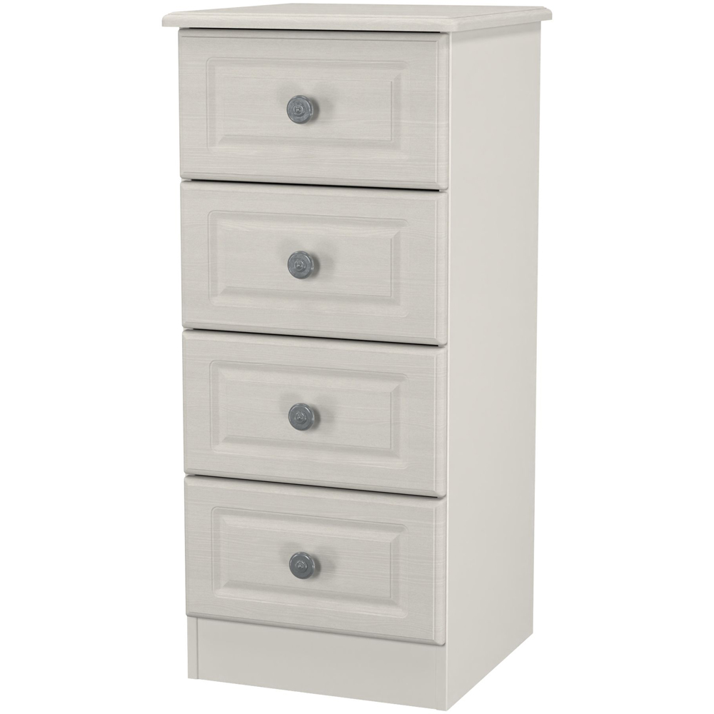 Crowndale Pembroke 4 Drawer Grey Ash Bedside Cabinet Ready Assembled Image 3