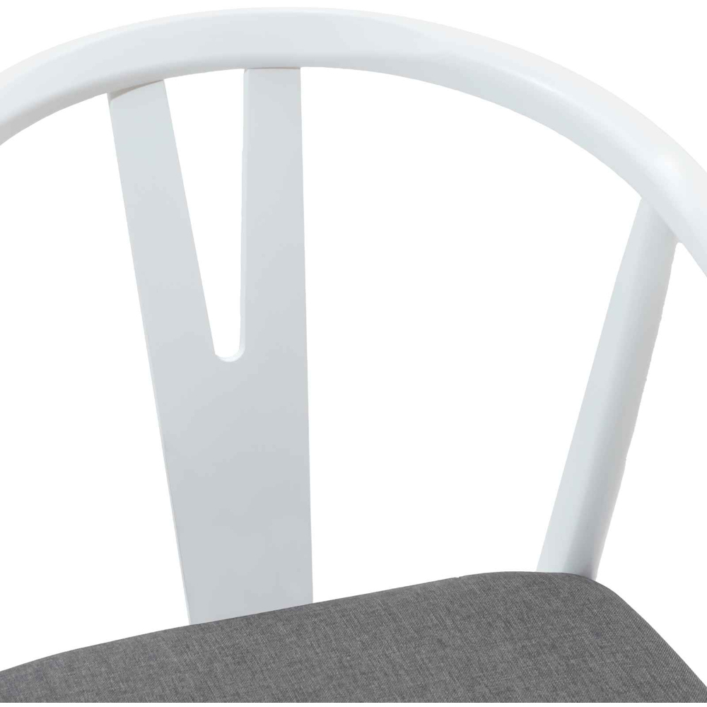 vidaXL Set of 2 White and Grey Rubberwood Dining Chairs Image 7