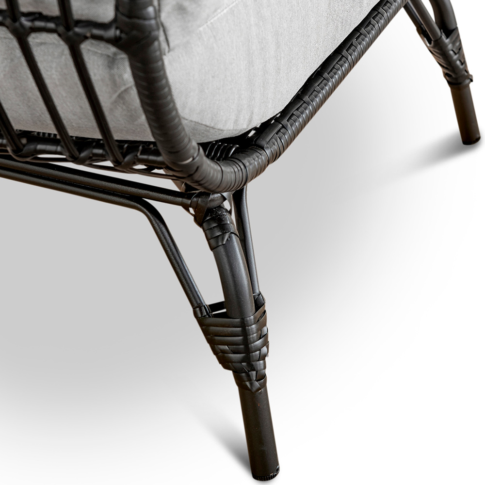 Furniture Box Veza Black Rattan Outdoor Egg Chair with Cushions Image 8