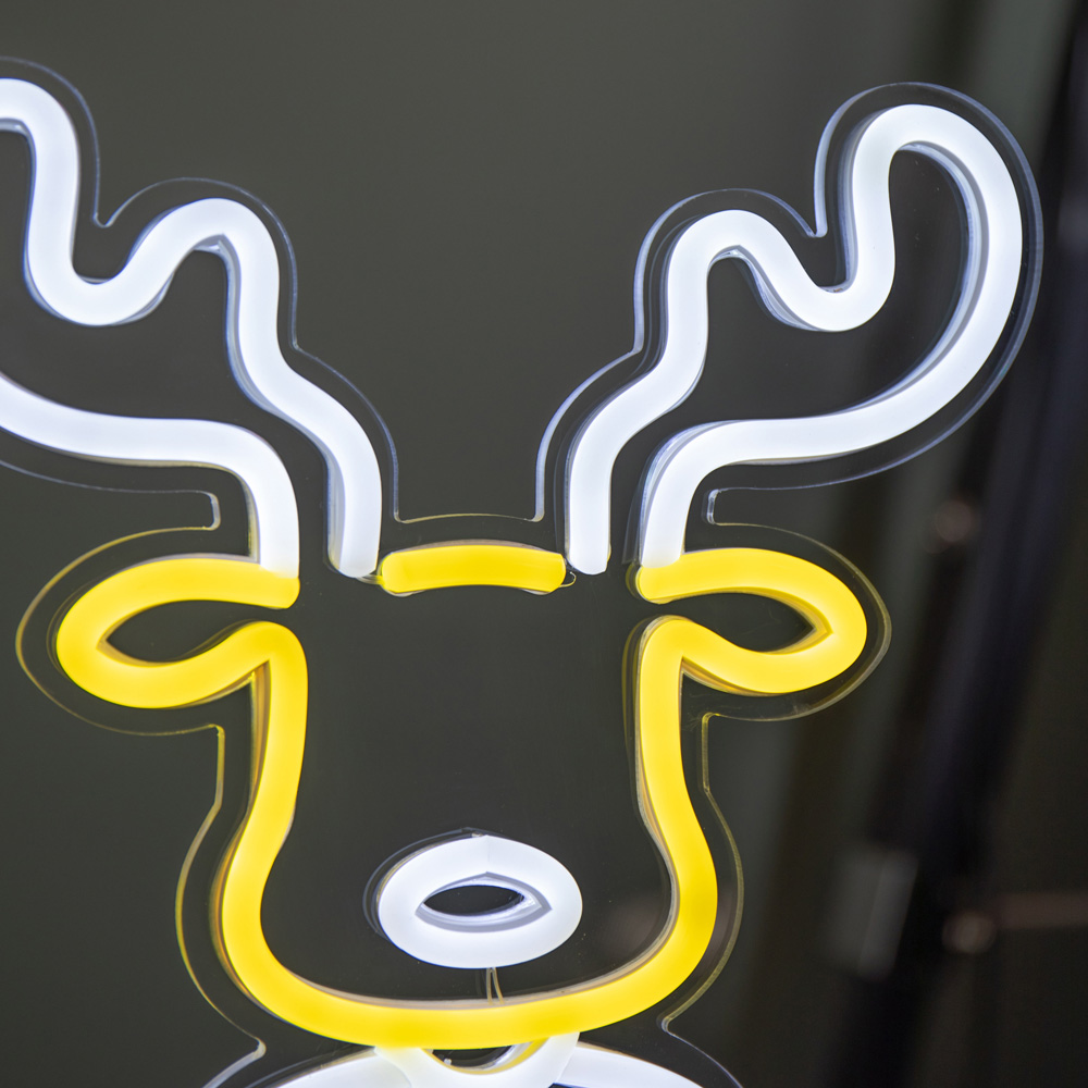 Samuel Alexander Neon Reindeer Face Tabletop Christmas Decoration 25cm Image 4