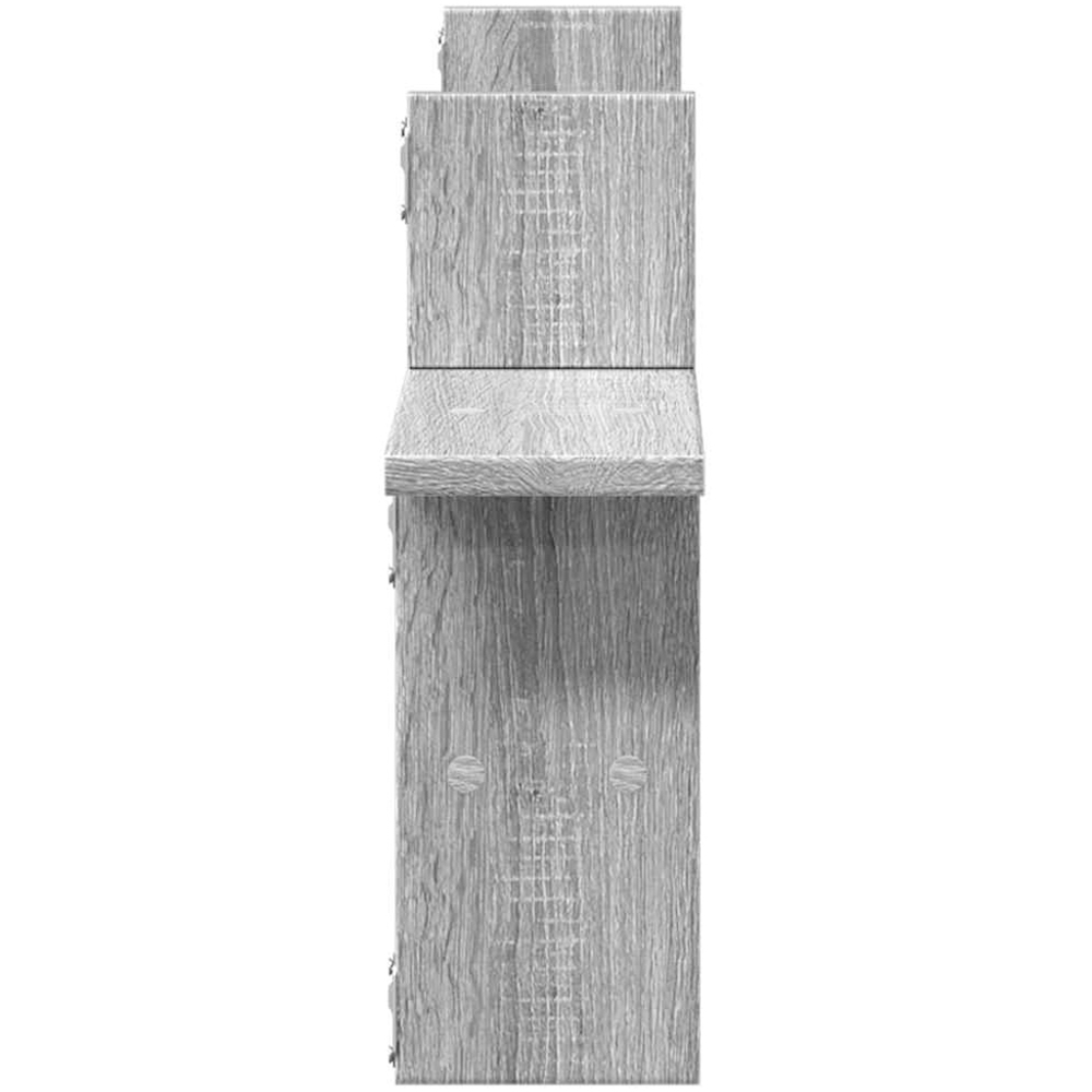 vidaXL Set of 2 3 Shelf Grey Sonoma Floating Wall Shelf Image 5