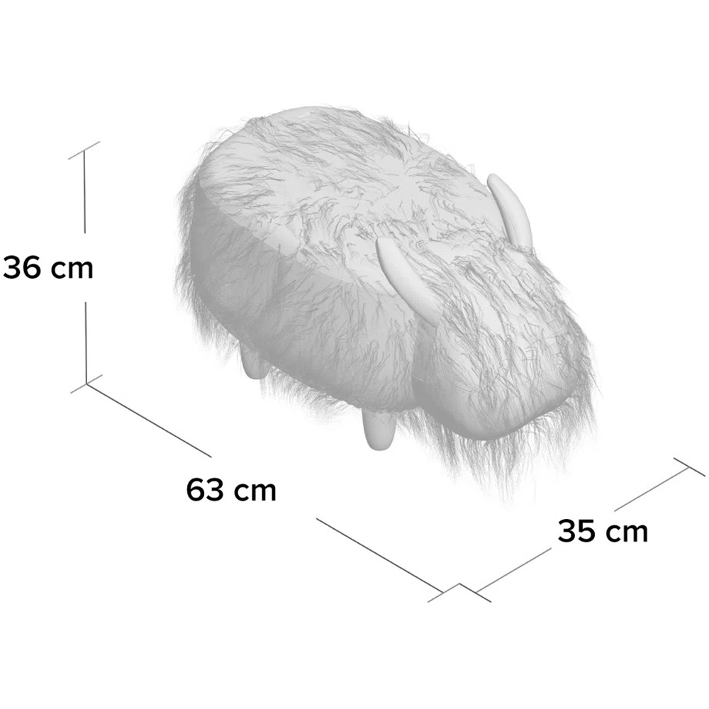 Gardeco Dillis The Highland Cow Soft Brown Synthetic Fur Footstool Image 9