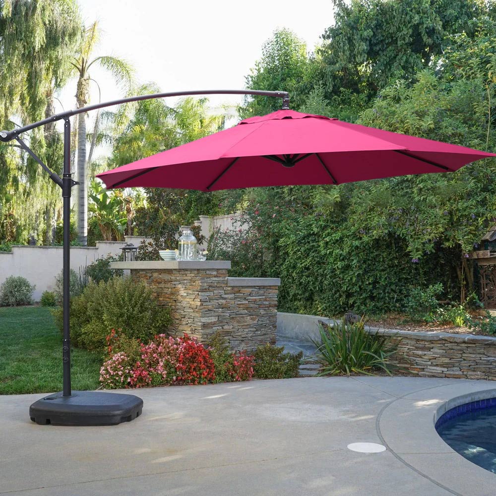 Living and Home Red Garden Cantilever Parasol with Rectangular Base 3m Image 6