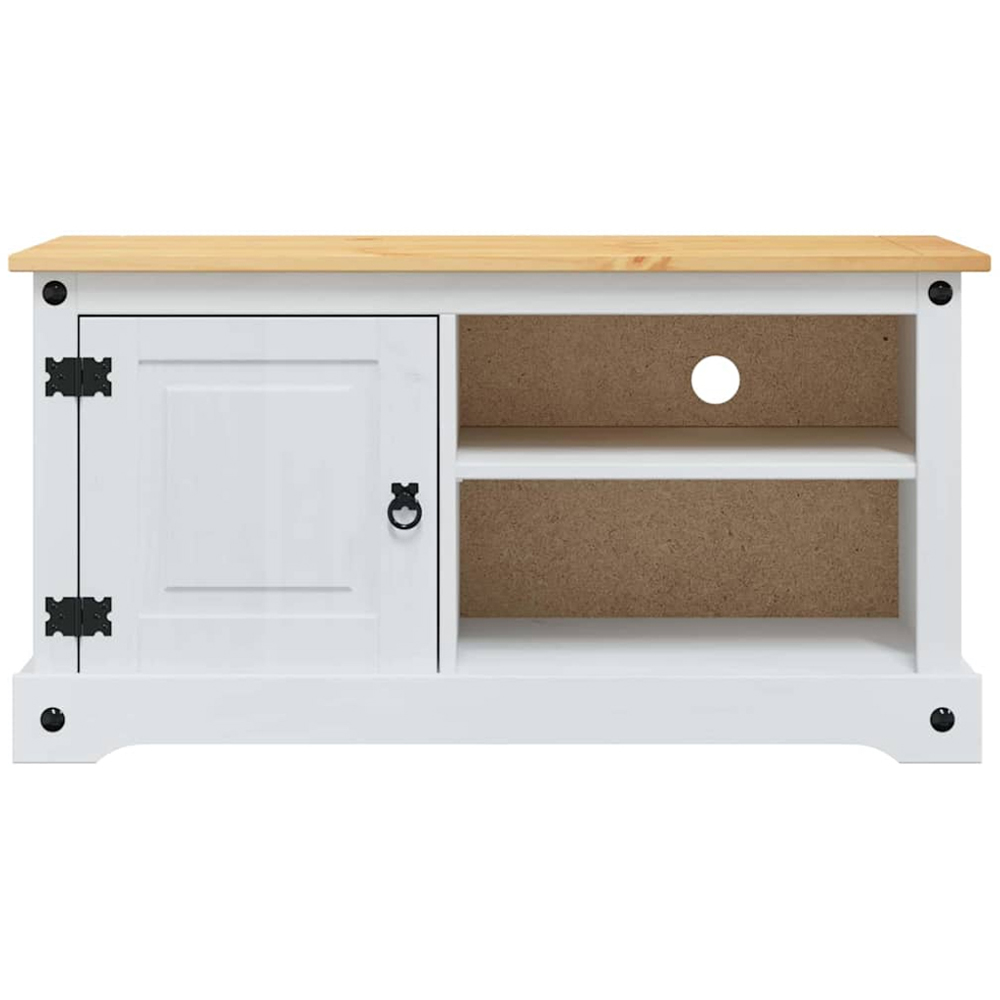 vidaXL Single Door 2 Shelf White TV Cabinet Image 6