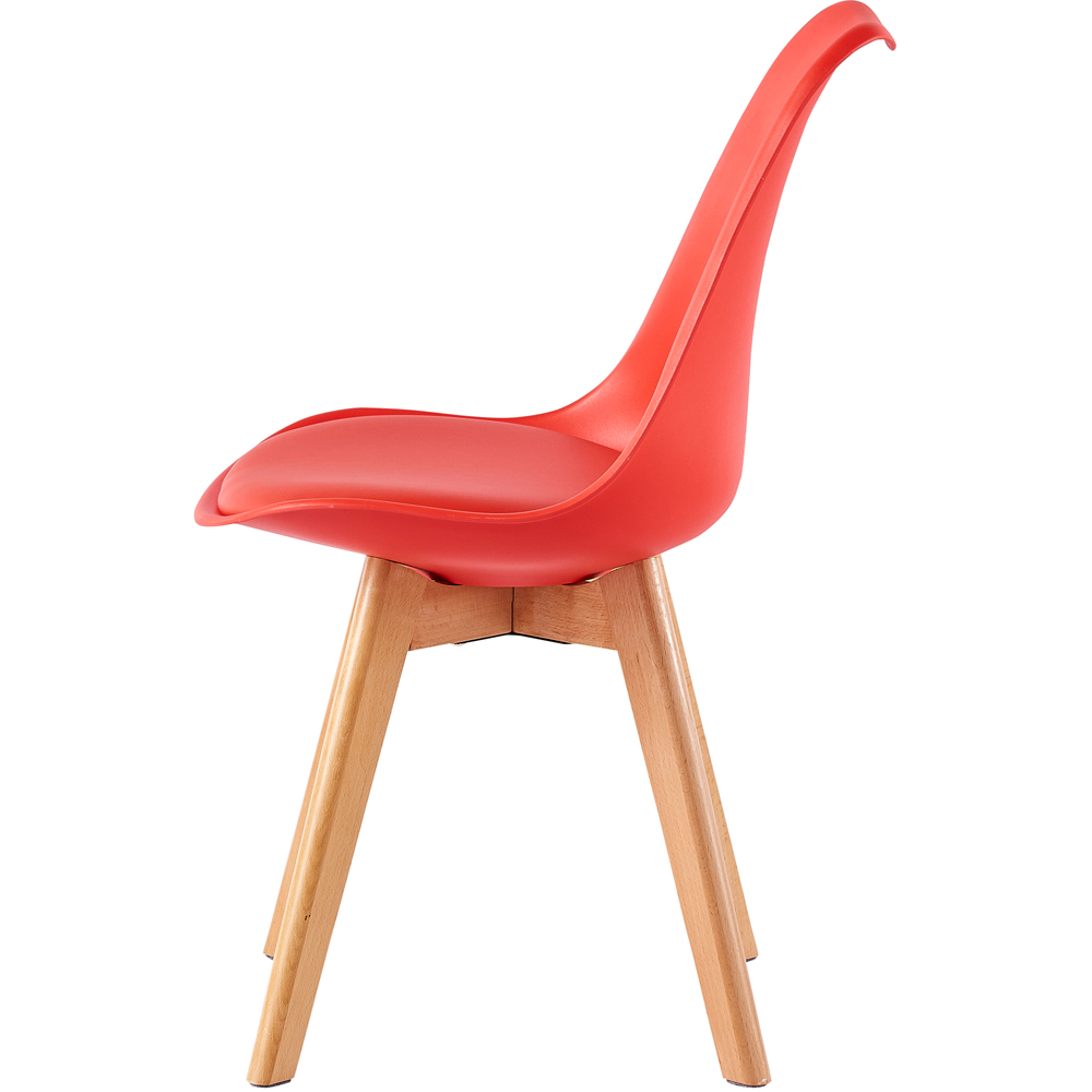 Eva Set of 2 Red Padded Dining Chairs Image 5