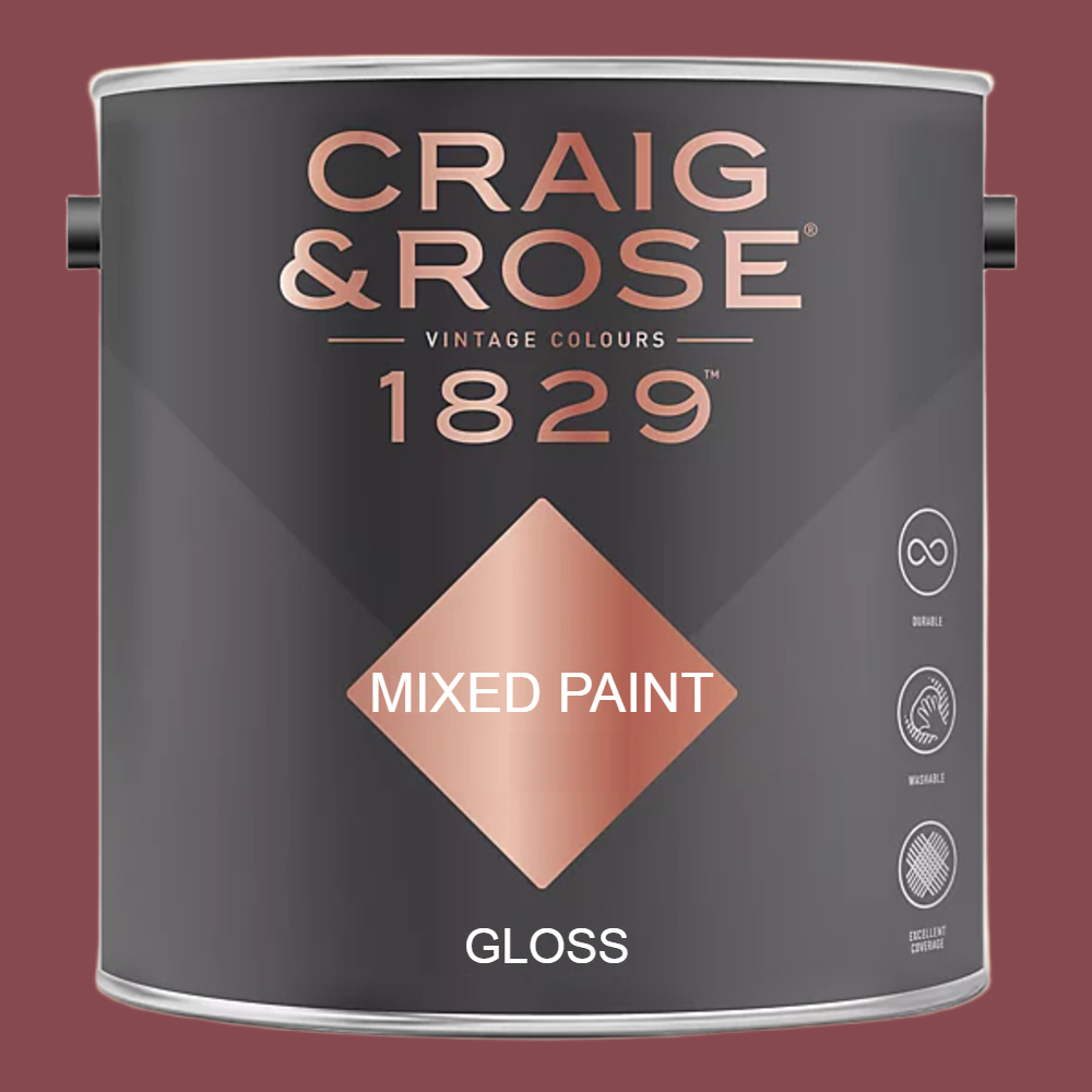 Craig & Rose 1829 Vintage Walls Wood and Metal Medici Crimson Gloss Mixed Paint 2.5L Image 2
