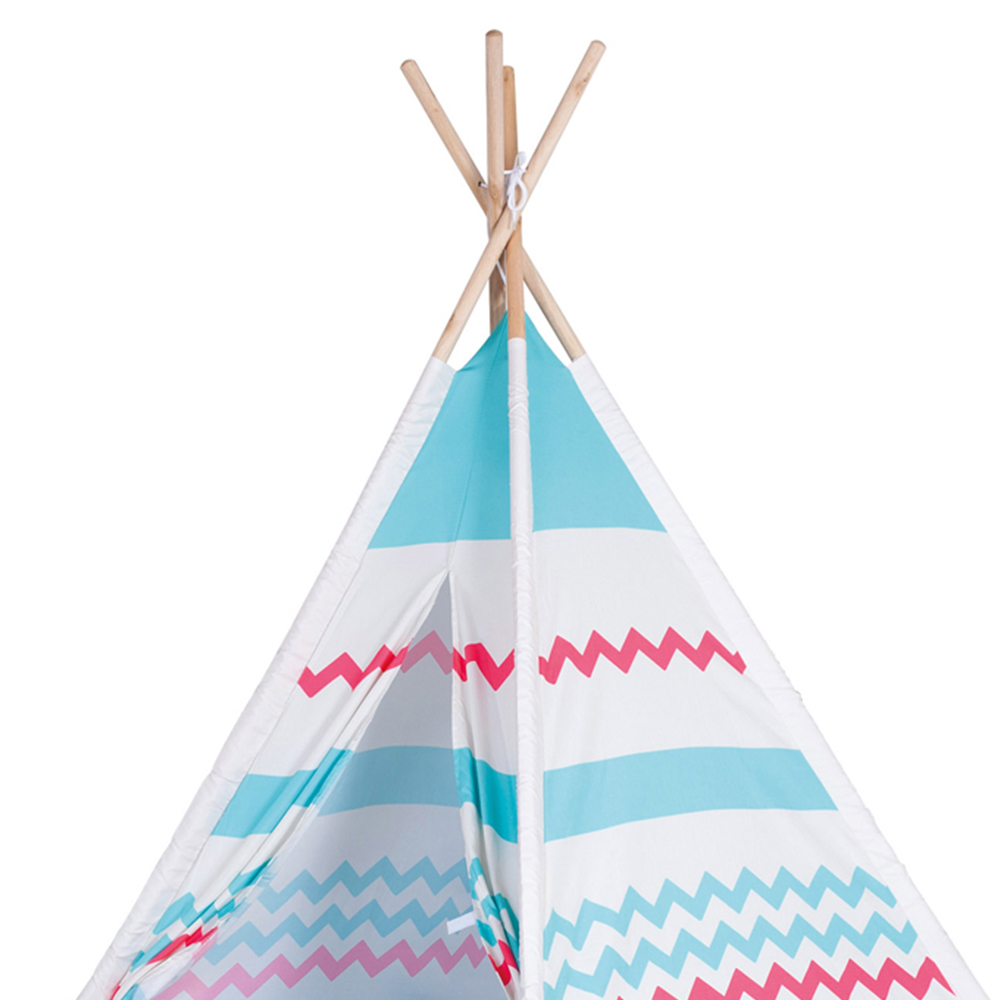 Tepee Wooden Play Tent with Blanket and Cushions Image 3