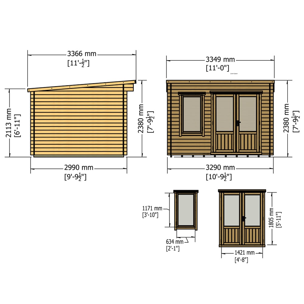 Shire Edgefield 11 x 10ft Log Cabin Image 5