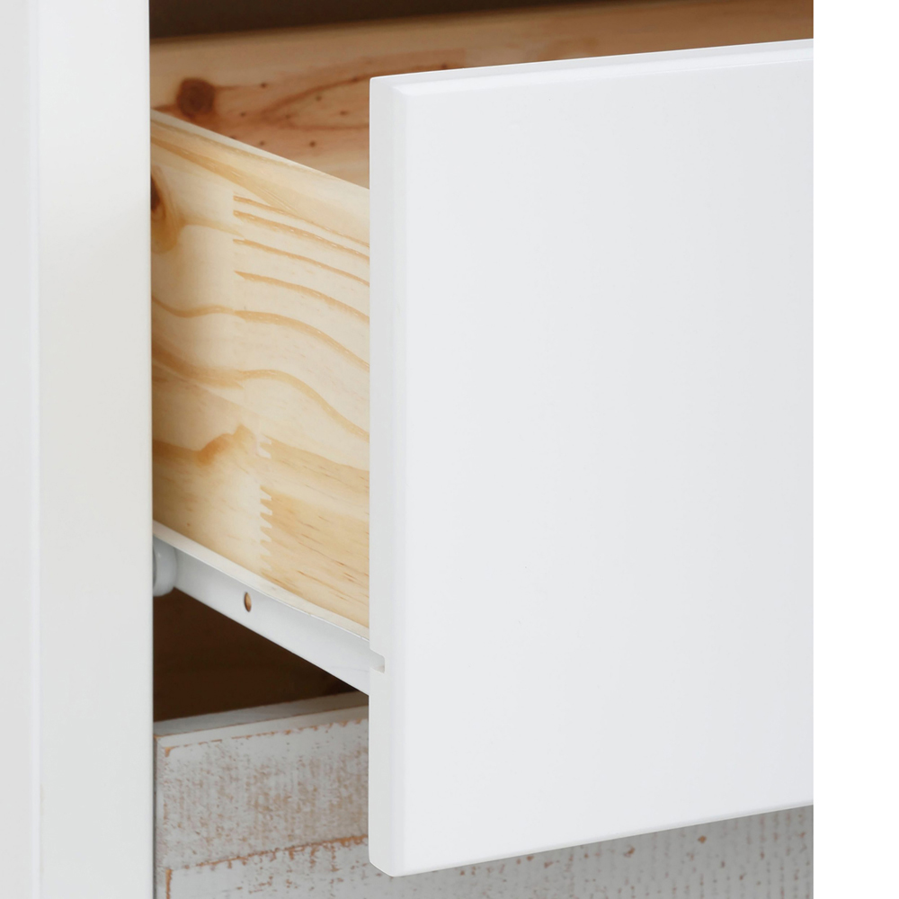 Loft24 Salva 6 Drawer White Gloss and Grey Brushed Pine Chest of Drawers Image 7