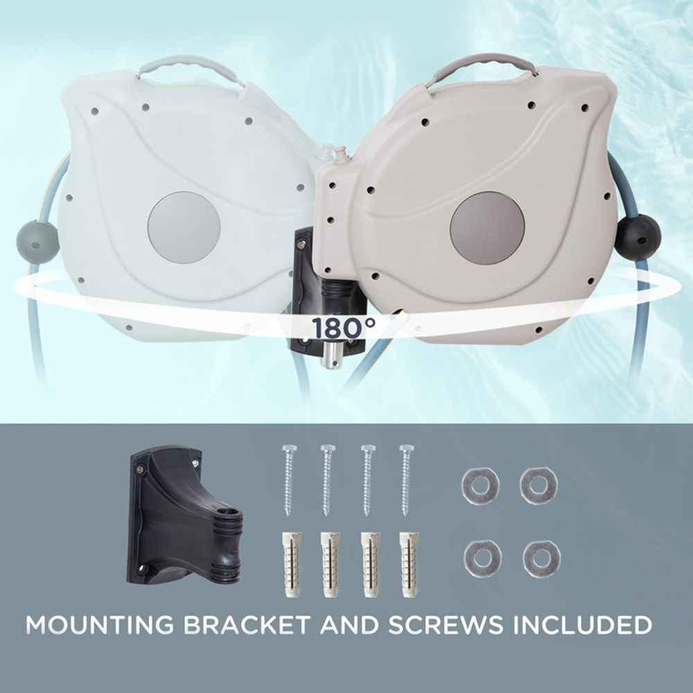 Outsunny Retractable Hose Reel 20m Wilko