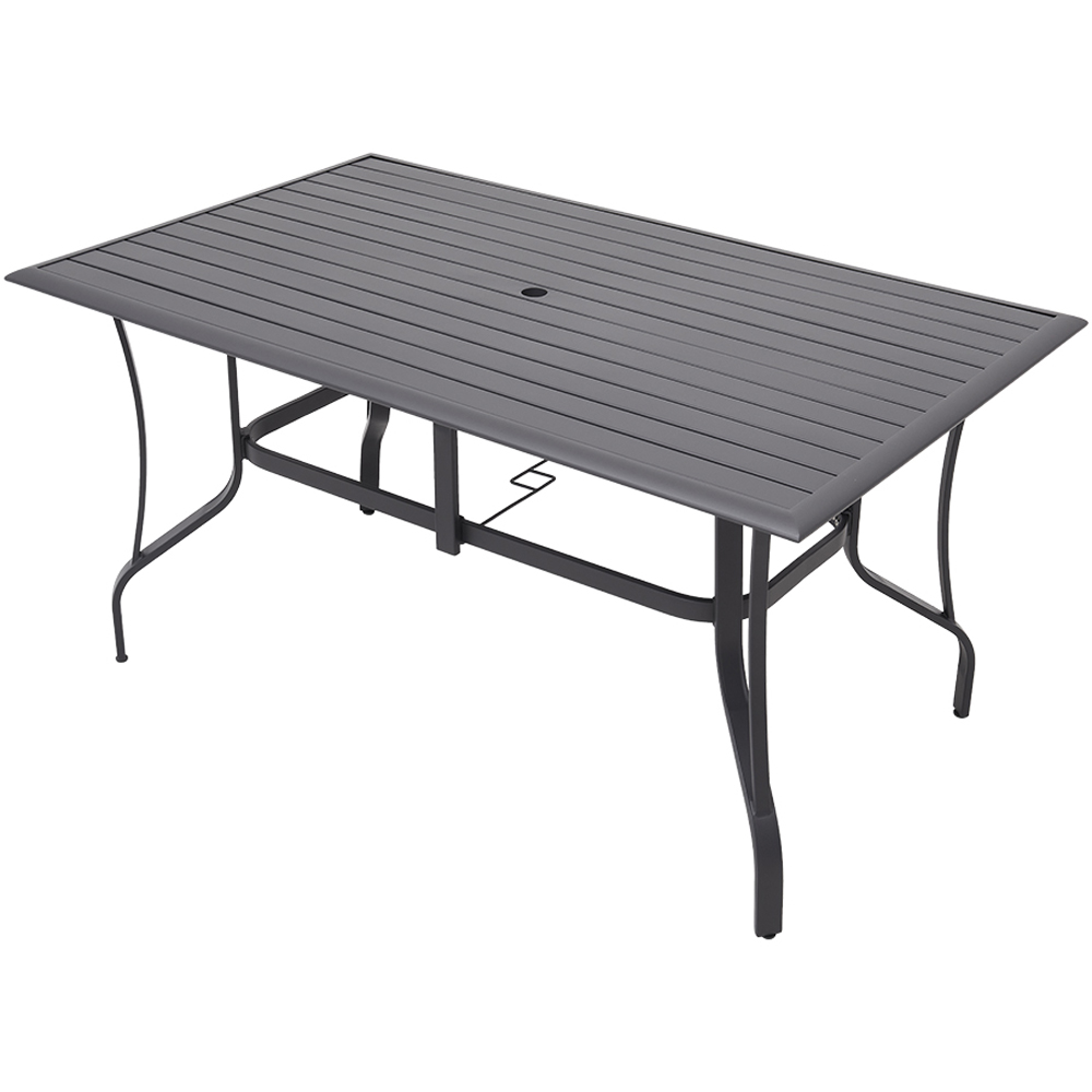 Living and Home Wicker 4 Seater Rectangular Slatted Garden Patio Set Image 3