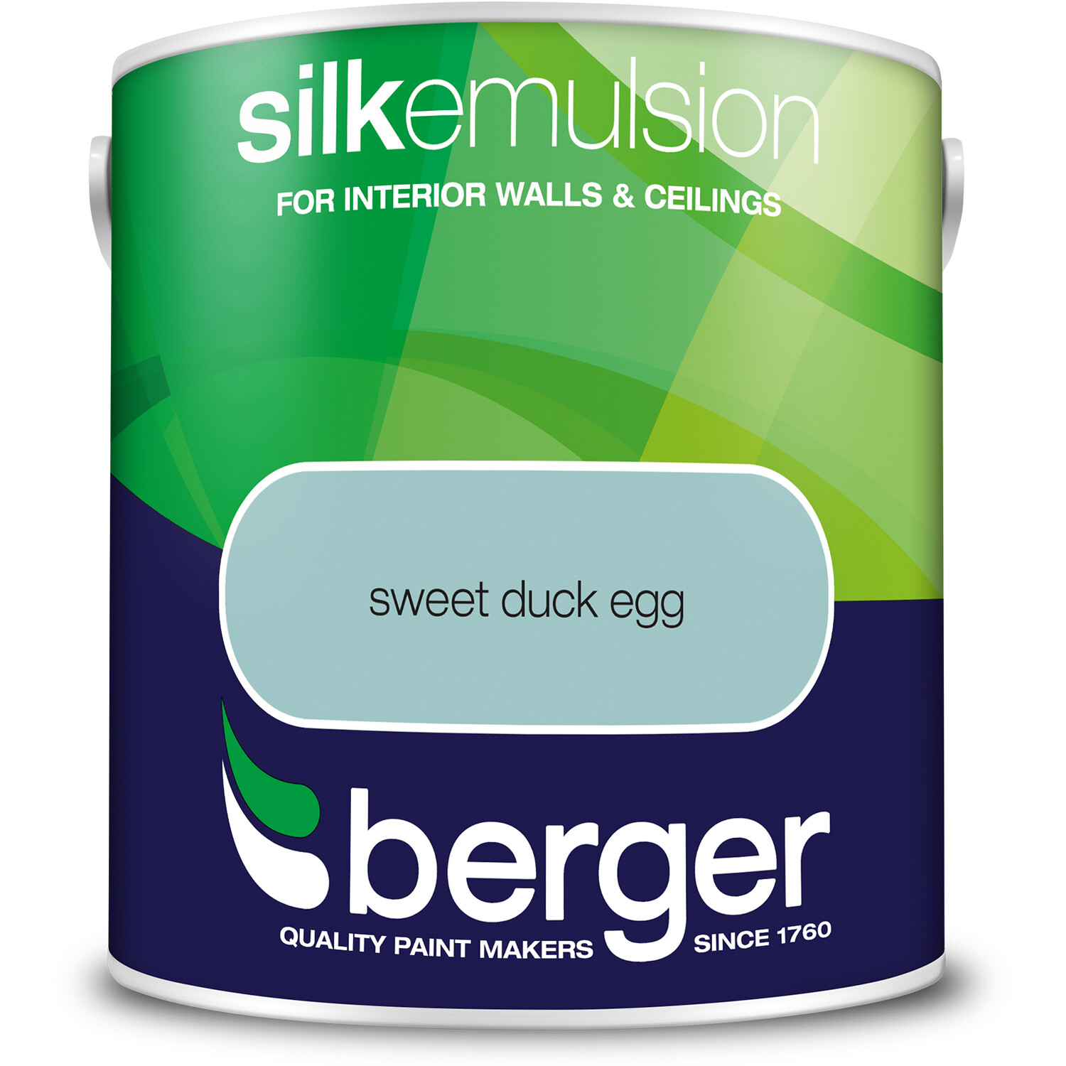 Berger Walls & Ceilings Sweet Duck Egg Silk Emulsion Paint 2.5L Image 2