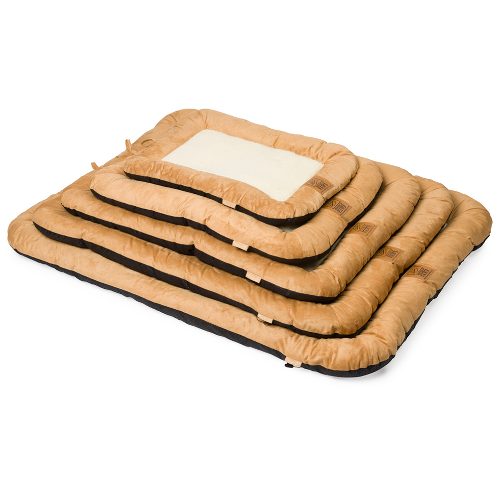 House Of Paws Large Tan Faux Sheepskin Crate Mat Image 4