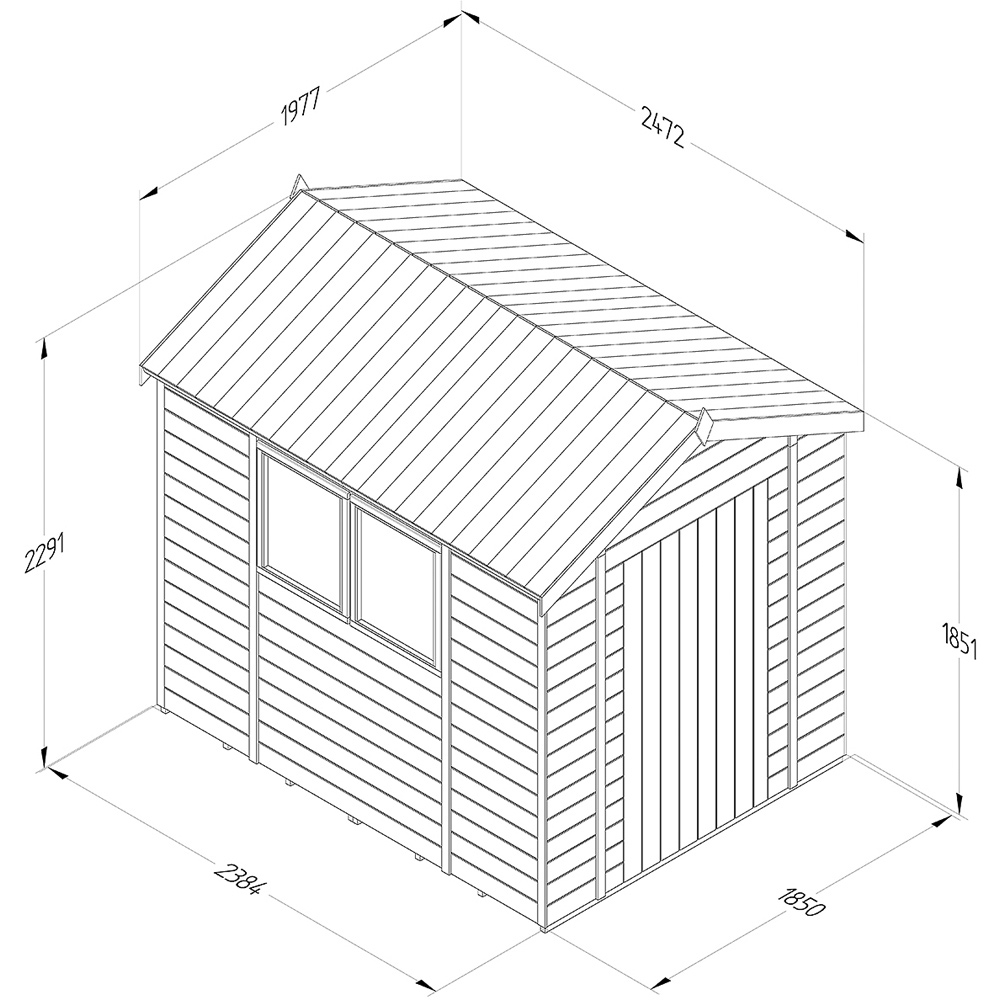 Forest Garden Timberdale 12 x 8ft Pressure Treated Apex Wooden Shed Image 9