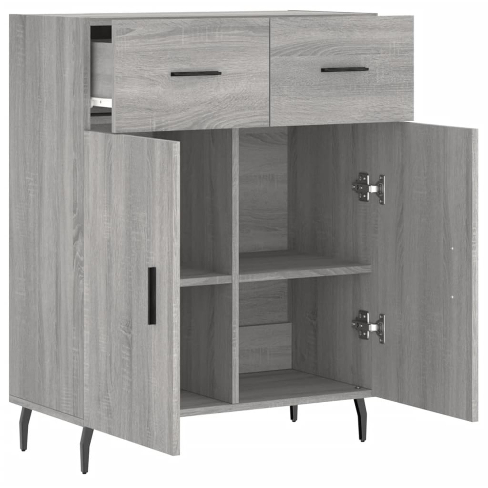 vidaXL 2 Door 2 Drawer Grey Sonoma Sideboard Image 5