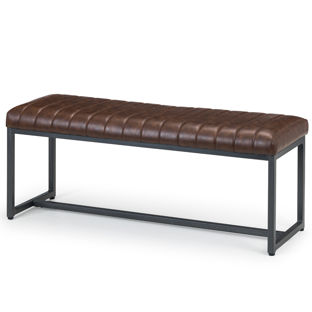 Julian Bowen Brooklyn Brown Upholstered Dining Bench Image 2