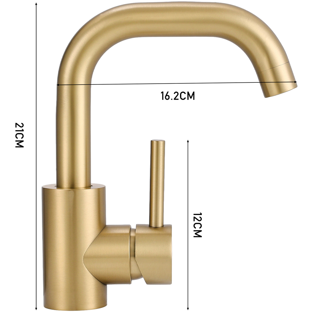 Living and Home Gold Arc Single Handle Faucet with Swivel Spout Image 9