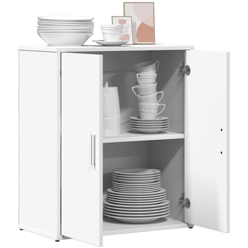 vidaXL 2 Door White Sideboard Image 3