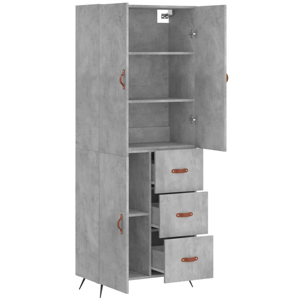 vidaXL 3 Door 3 Drawer Concrete Grey Highboard Image 4