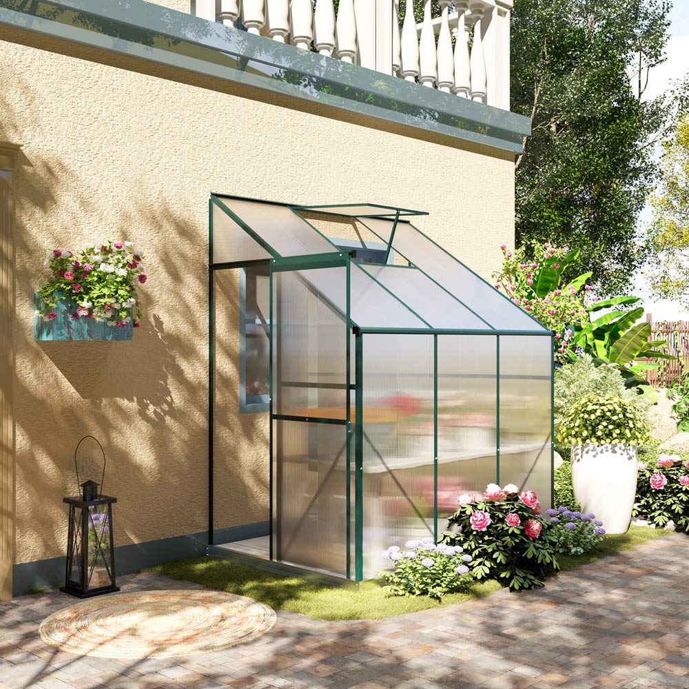 Outsunny Green Heavy Duty 4.2 x 6.3ft Walk-In Greenhouse Image 2