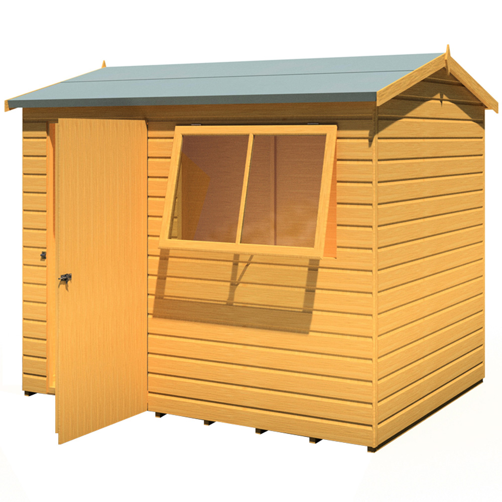 Shire Lewis 8 x 6ft Style D Reverse Apex Shed Image 4