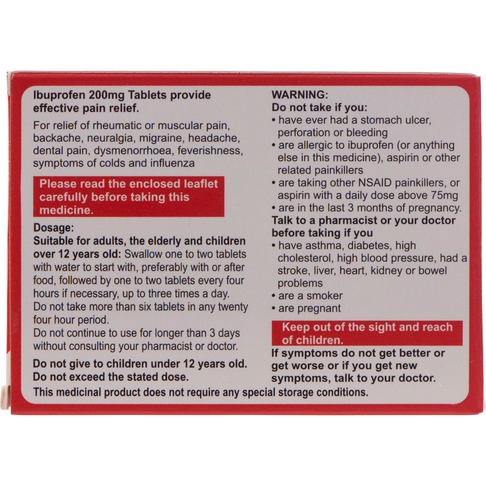 Galpharm Ibuprofen 200mg 16 Caplets Wilko