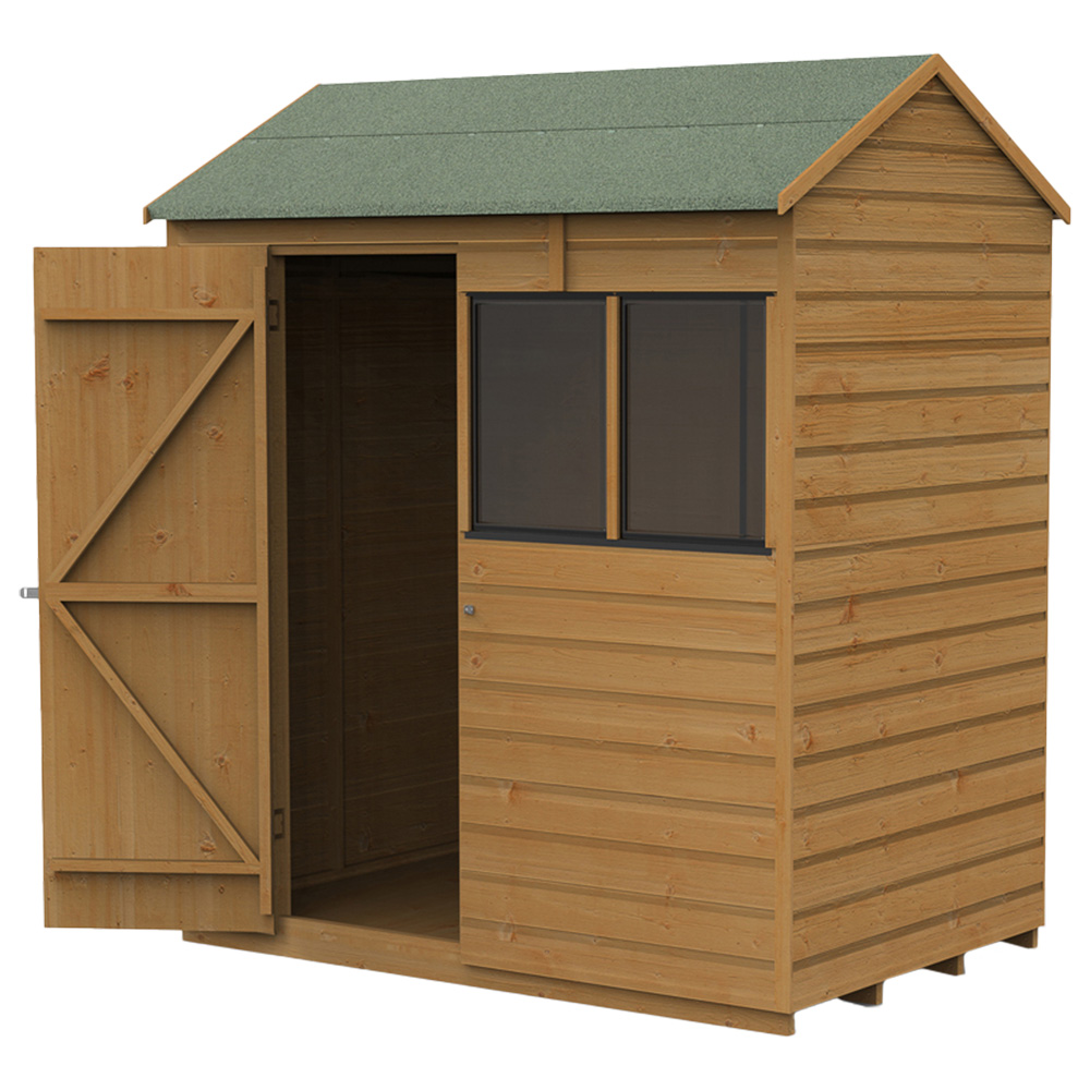Forest Garden 6 x 4ft Shiplap Dip Treated Reverse Apex Shed with Window Image 3