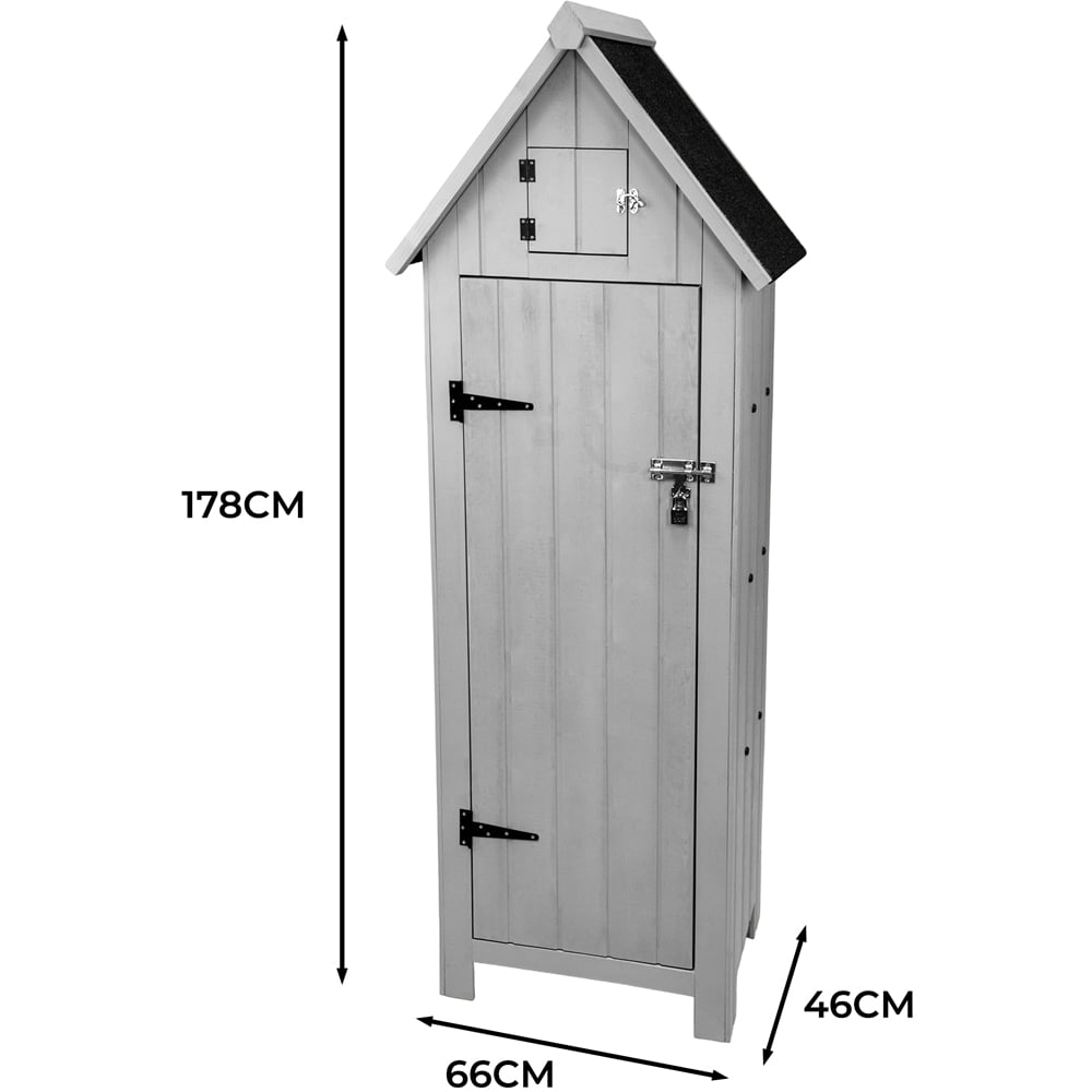 Monster Shop Grey Wooden Garden Shed Image 3