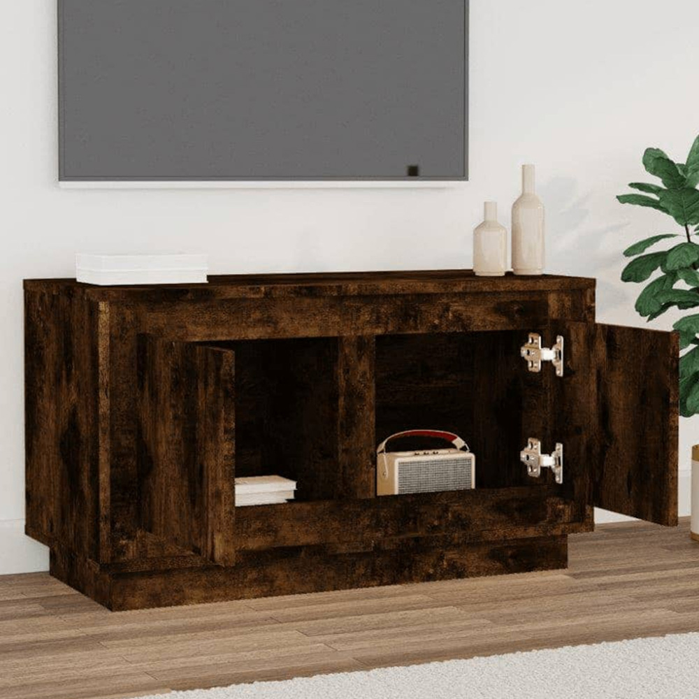 vidaXL Smoked Oak 2 Door TV Cabinet Image 1