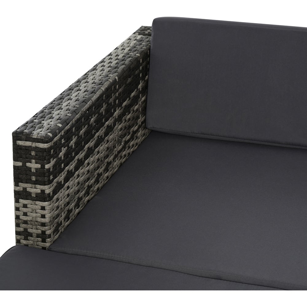 Outsunny 4 Seater Mixed Grey Rattan Sectional Garden Lounge Set Image 3