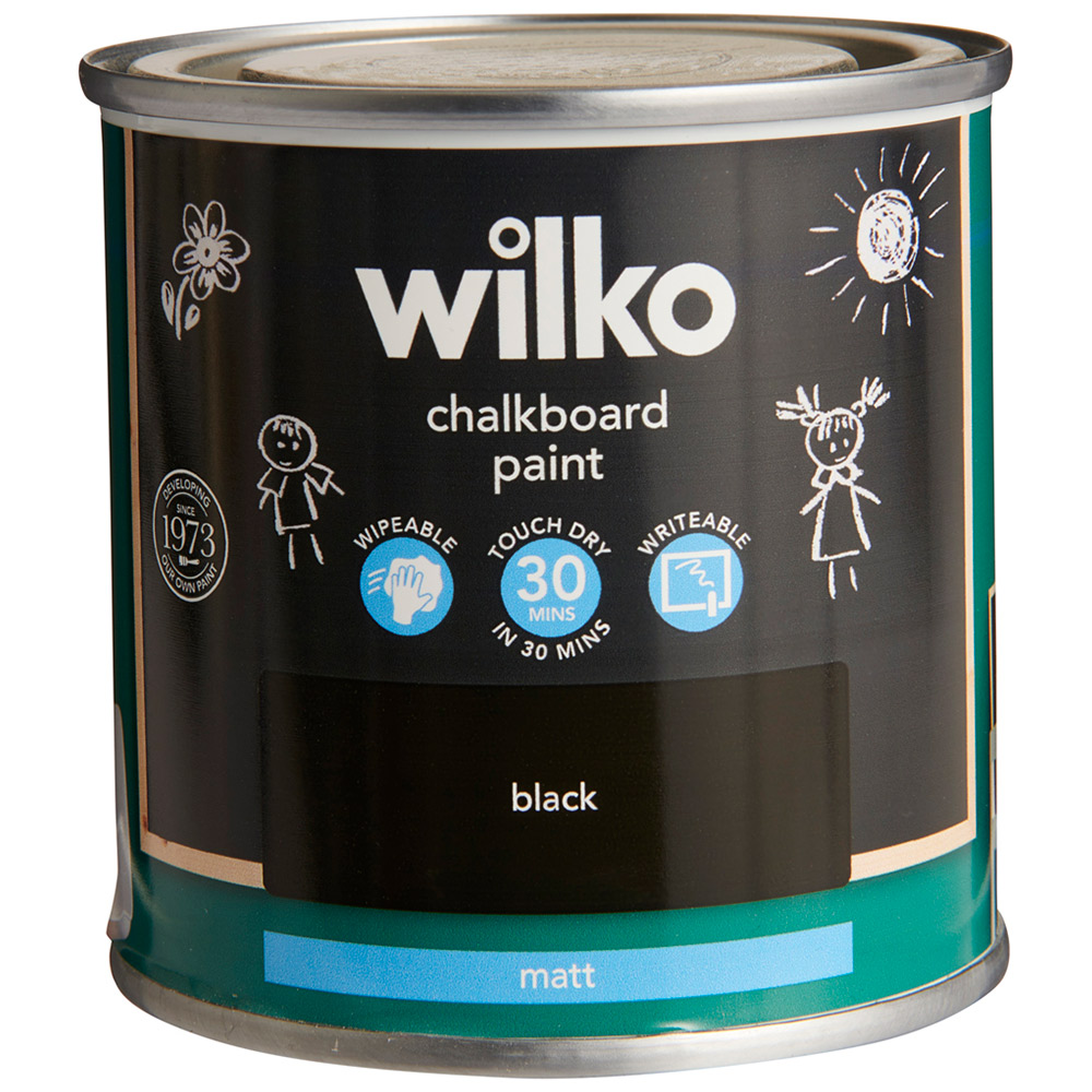 Wilko Quick Dry Black Matt Chalkboard Paint 250ml Image 2