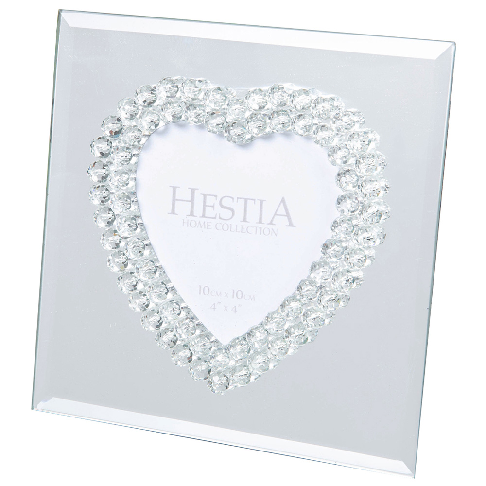 Hestia Heart Design Glass Photo Frame 4 x 4inch Image 1