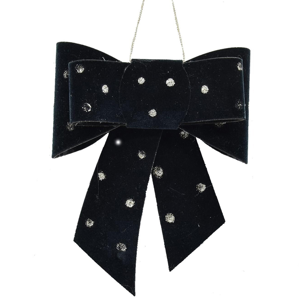 Glitter Bow Decoration - Black Image