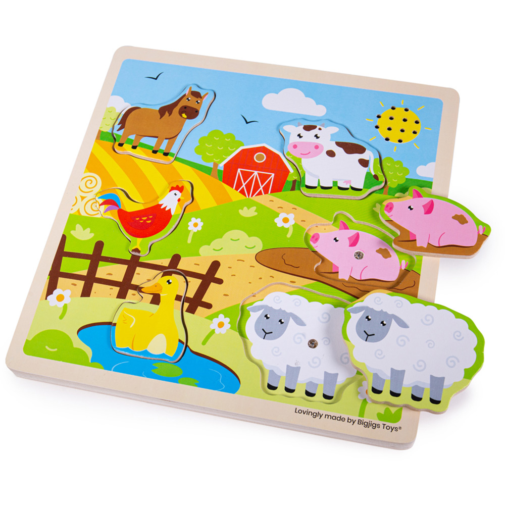 Bigjigs Toys Kids Farm Sounds Puzzle Image 1