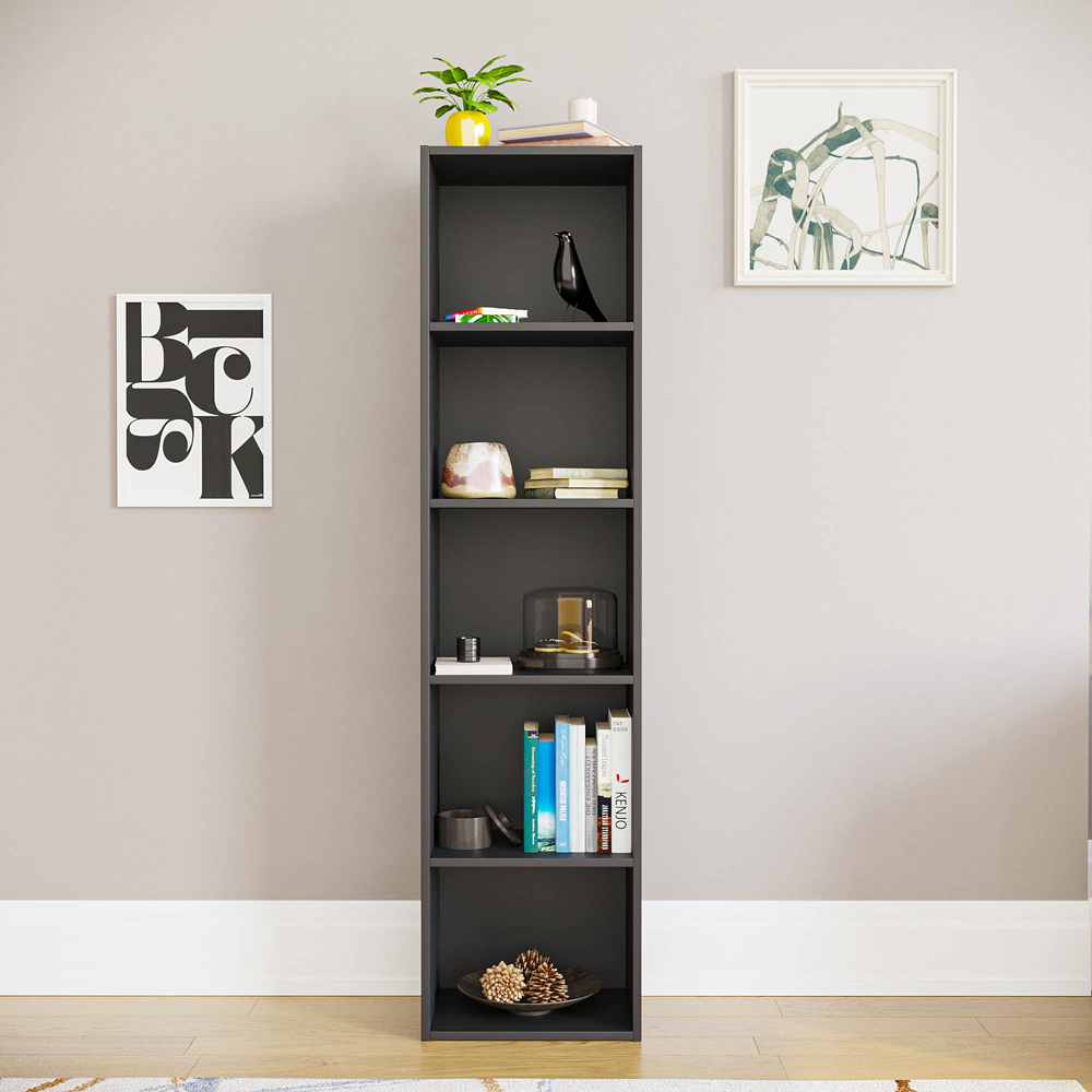 Vida Designs Oxford 5 Shelf Black Bookcase Image 3