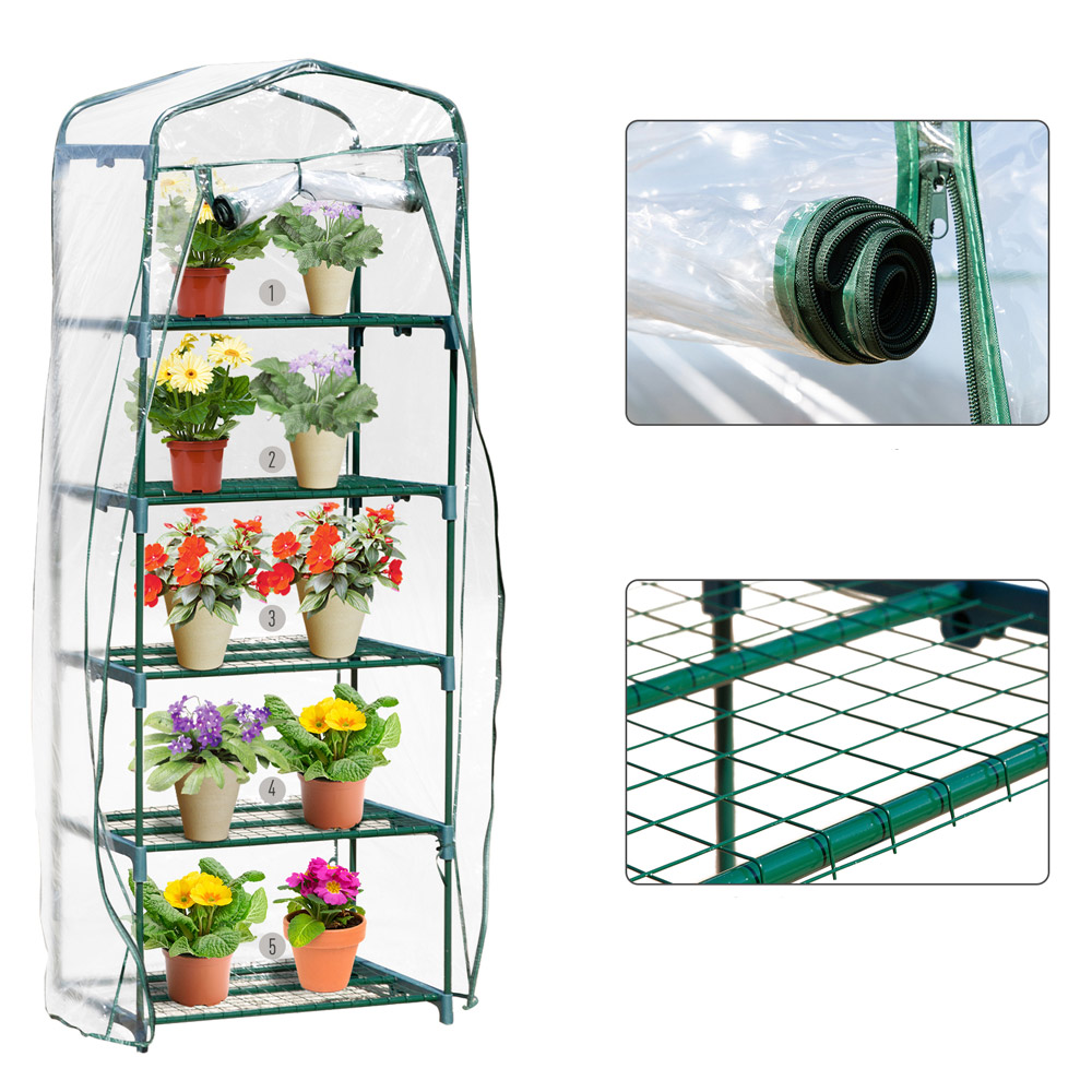 Outsunny 5 Tier PVC 2.3 x 1.6ft Mini Greenhouse Image 5