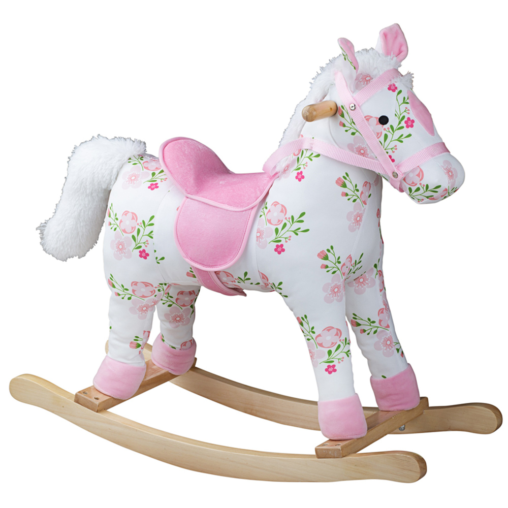 Bigjigs Toys Floral Rocking Horse Pink Image 1