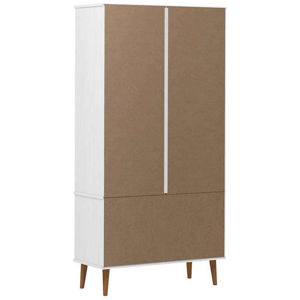vidaXL 2 Glass Door 2 Drawer 4 Shelf Wooden Vitrine Cabinet Image 6