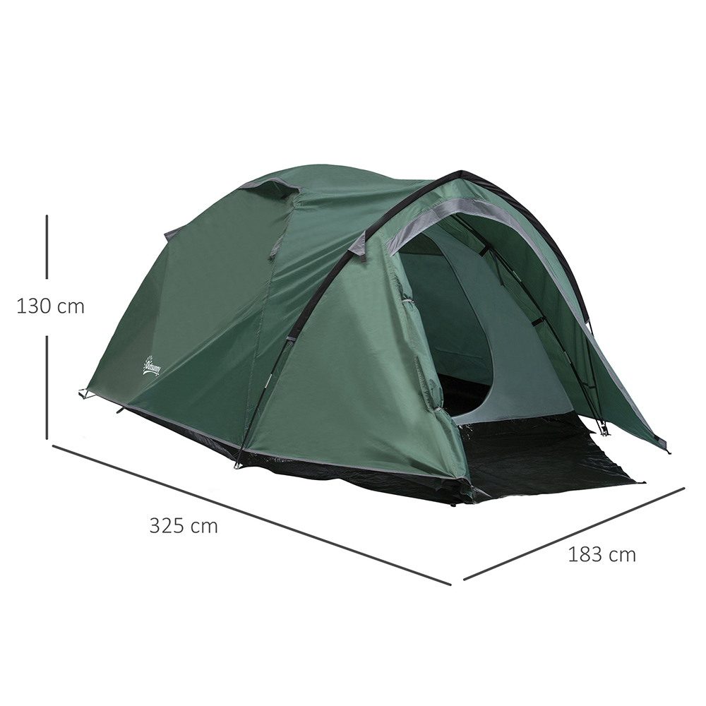 Outsunny 3-4 Person Dome Tent Green Image 6